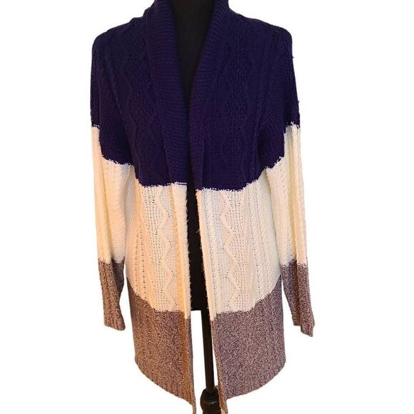Neiman Marcus Color Block Open Cardigan Sweater Size Small - Picture 10 of 10